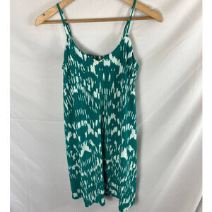 Susana Monaco Green Patterned Sleeveless Dress Size Small